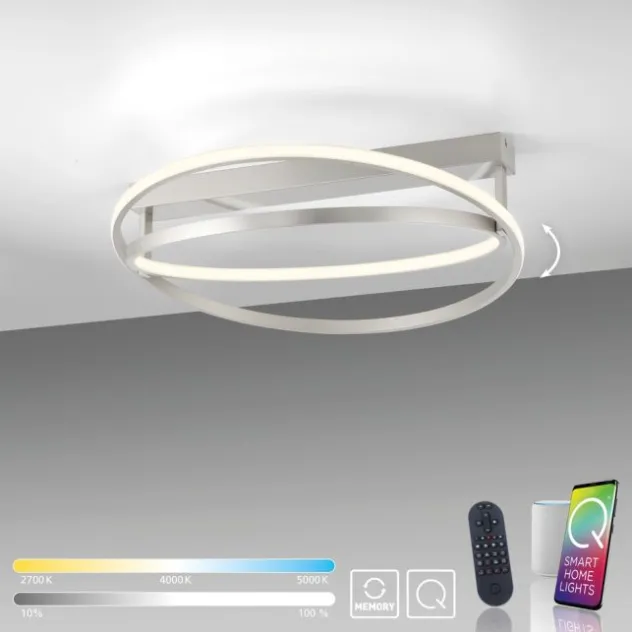 Paul Neuhaus LED Deckenleuchte Q-BELUGA silber dimmbar Smart Home