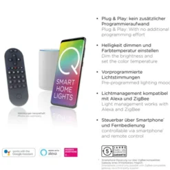 Paul Neuhaus Q ETIENNE LED Stehleuchte Smart Home schwarz dimmbar CCT