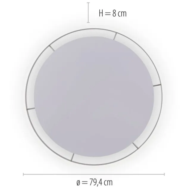 Paul Neuhaus, Q-VITO, LED-Deckenlampe, Ø 79cm, stahlfarben, rund, Smart Home
