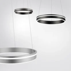 Paul Neuhaus, Q-VITO, LED-Pendellampe, anthrazit, Ø 40cm, Leuchtring