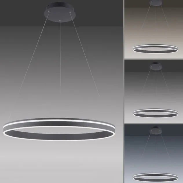 Paul Neuhaus, Q-VITO, LED-Pendellleuchte, anthrazit, Ø 79 cm, Smart Home