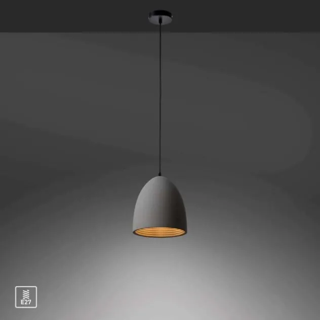 Pendelleuchte, betonfarben, E27, Schirm, Innenleuchte, IP20