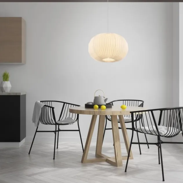 Pendelleuchte mit weißem Schirm zeitlos skandinavischer Stil