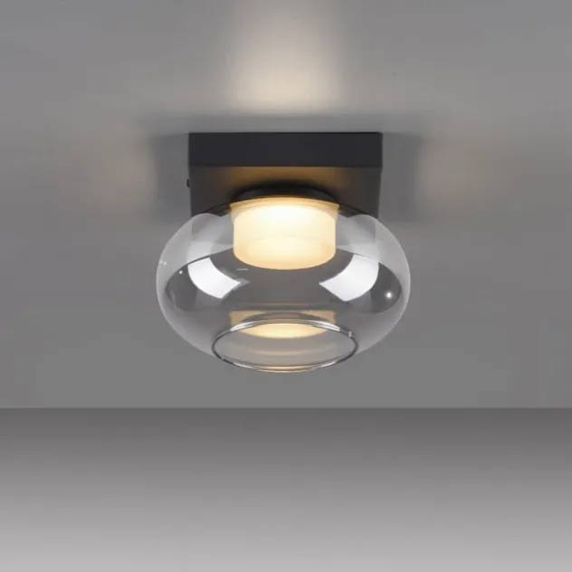 Schöner Wohnen-Kollektion Deckenleuchte SIA schwarz, Rauchglas, dimmbar, Memory
