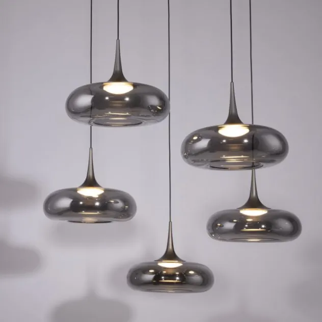 Schöner Wohnen-Kollektion LED Pendelleuchte POSH, grau, 5-flammig, dimmbar