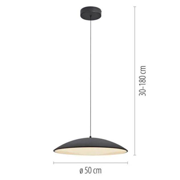 Schöner Wohnen-Kollektion LED Pendelleuchte LENTE, schwarz, dimmbar, Memoryfunktion