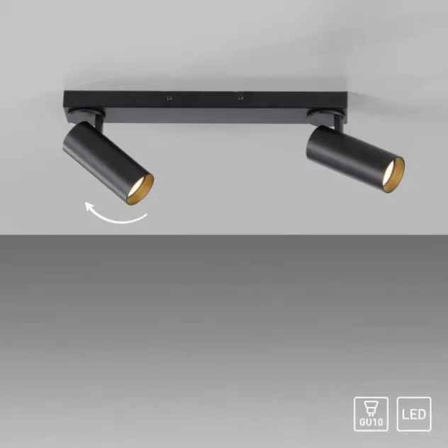 Schöner Wohnen-Kollektion LED Deckenleuchte RIK, schwarz, 2-flammig, drehbar