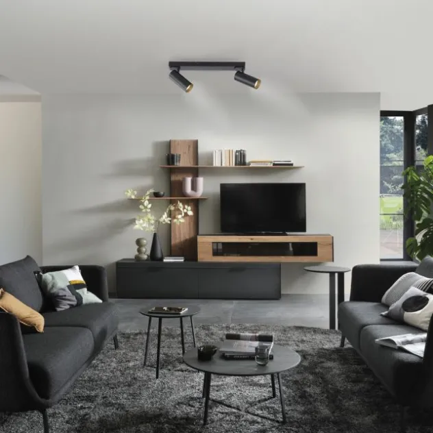 Schöner Wohnen-Kollektion LED Deckenleuchte RIK, schwarz, 2-flammig, drehbar