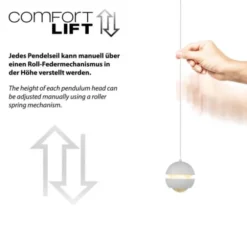 Schöner Wohnen-Kollektion LED Pendelleuchte LINI, weiss, 3-flammig, Lift