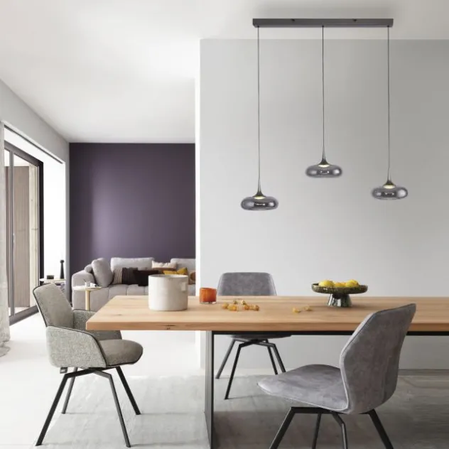 Schöner Wohnen-Kollektion LED Pendelleuchte POSH, grau, dimmbar, Comfort Lift
