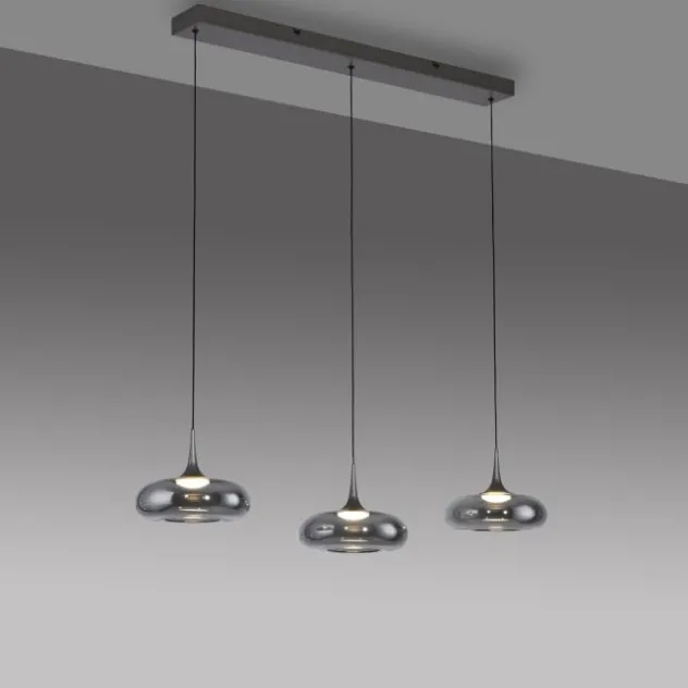 Schöner Wohnen-Kollektion LED Pendelleuchte POSH, grau, dimmbar, Comfort Lift