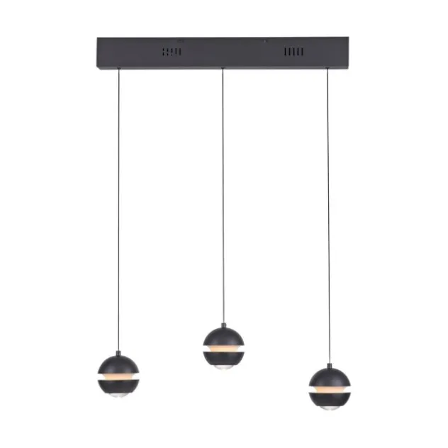 Schöner Wohnen-Kollektion LED Pendellechte, schwarz, 3-flammig, Lift