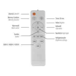 Schöner Wohnen-Kollektion LED Deckenleuchte TAVOLI weiss, rund D=28,5cm, dimmbar, Fernbedienung