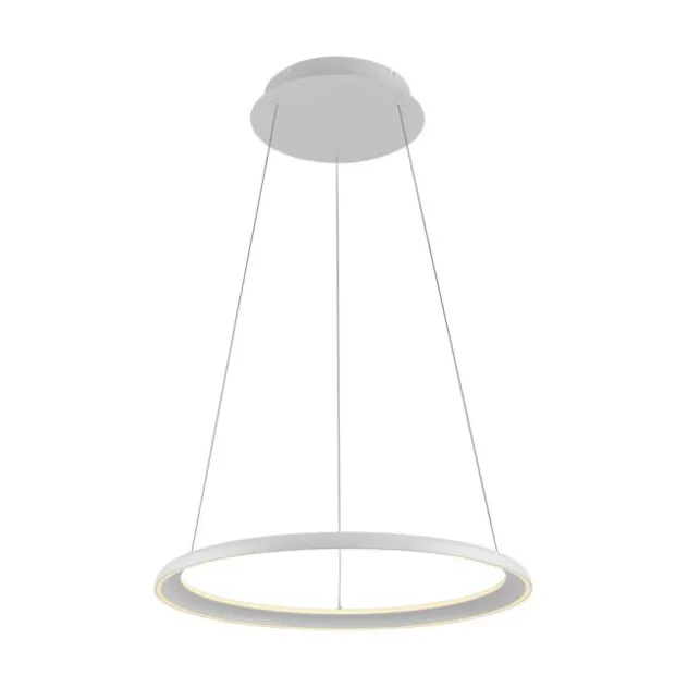Schöner Wohnen-Kollektion LED Pendelleuchte QUILLO, weiss, rund, dimmbar, Lift